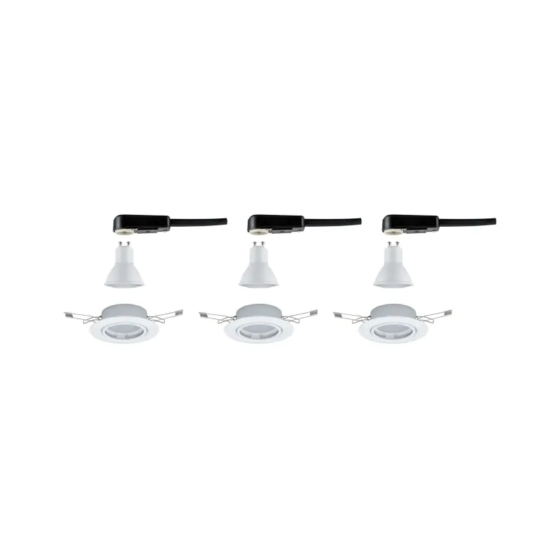 EBL Base rd orientable LED 3x5W 230V GU10 51mm blanc/métal - Pas cher