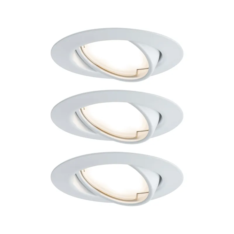 Enc Base Coin LED orientable 3x5W 230 V 51mm blanc/métal - Pas cher