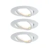 Enc Base Coin LED orientable 3x5W 230 V 51mm blanc/métal - Pas cher