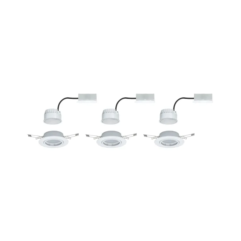 Enc Base Coin LED orientable 3x5W 230 V 51mm blanc/métal - Pas cher