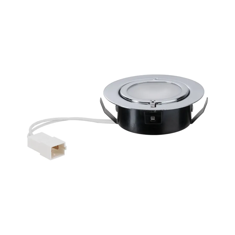 Encastr. Meuble Klipp Klapp max.20W 12V G4 72mm Chrome/Tôle d´acier...