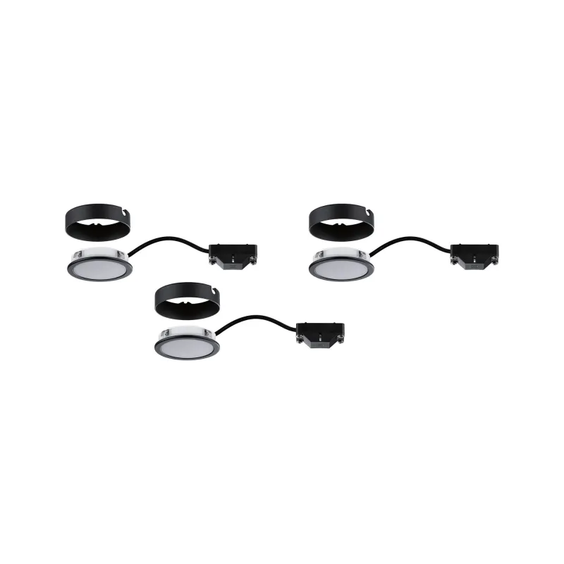 Kit Meuble Pukk 3x3W 210lm 12/230V 2700K Plastique/Noir - Pas cher
