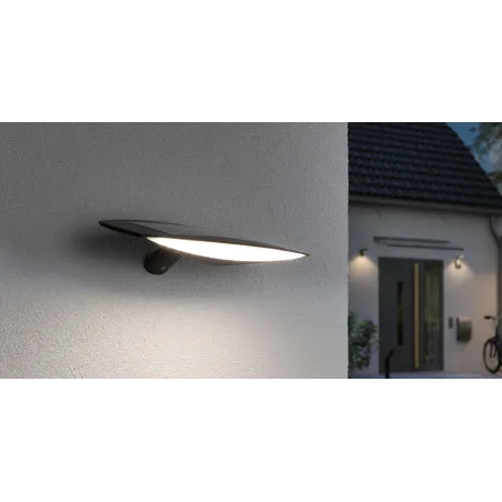 Applique Solaire Extérieure KIRAN 600 Lumens IP44 Détecteur de Mouvement Anthracite | Éclairage LED Solaire Jardin & Façade
