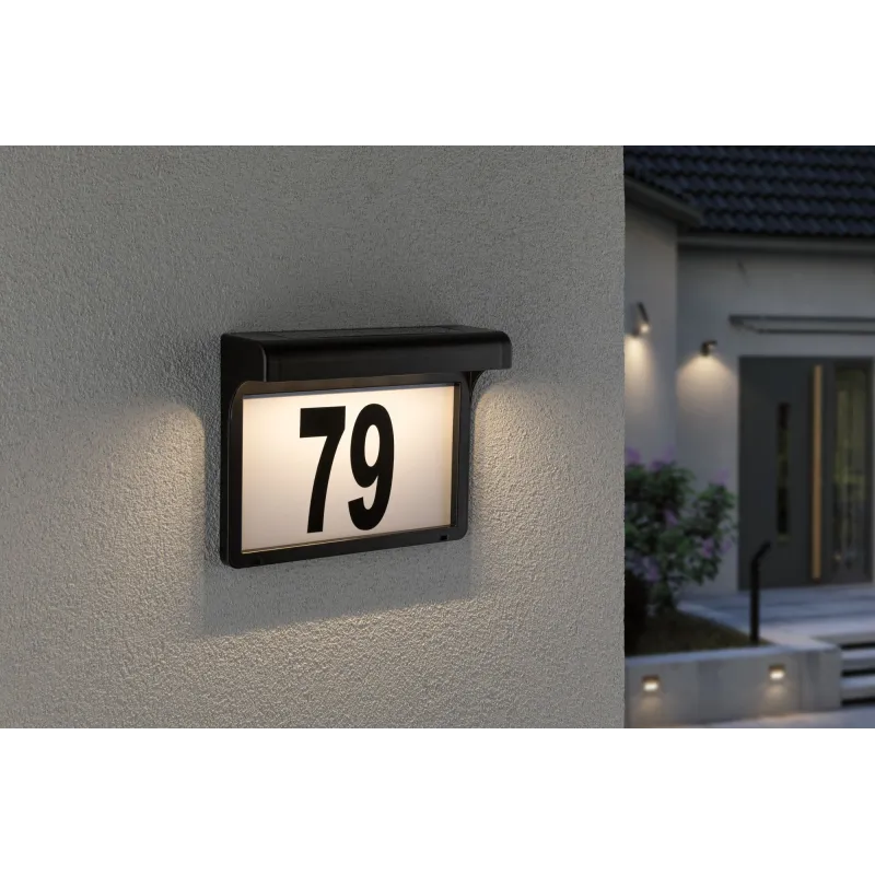 Applique num de maison solaire Dayton II IP44 3000K Noir - Pas cher