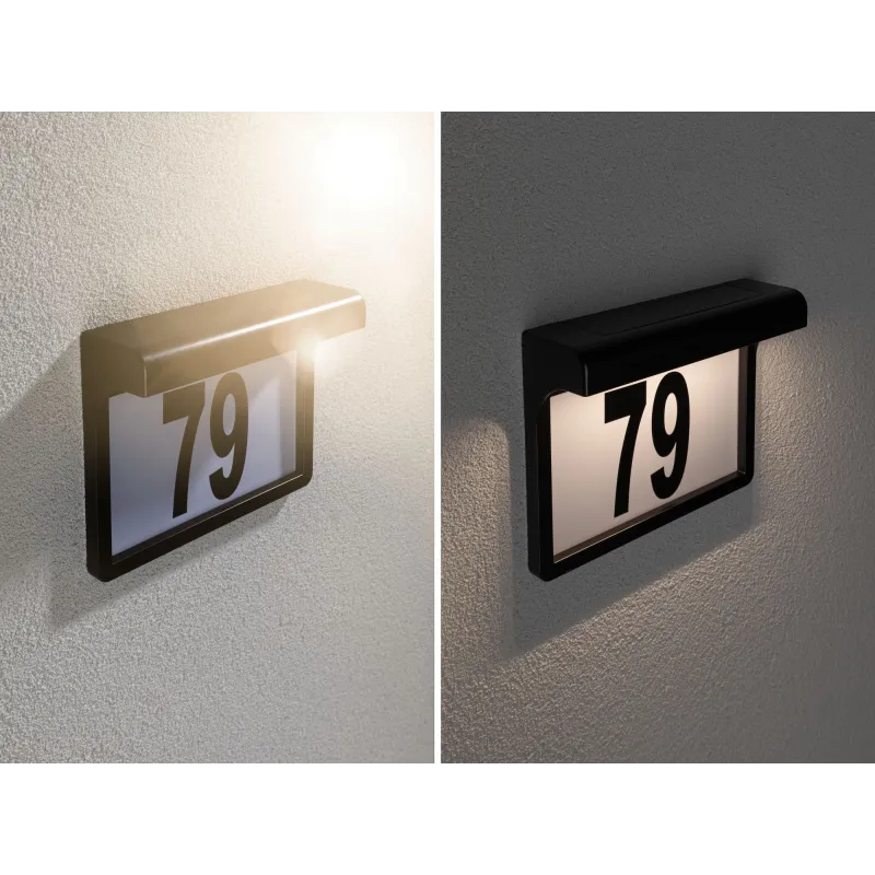 Applique num de maison solaire Dayton II IP44 3000K Noir - Pas cher
