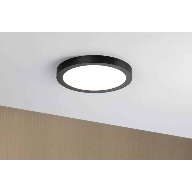 Panneau LED WallCeiling Abia 300 mm 22W Noir mat 230V plastique - P...