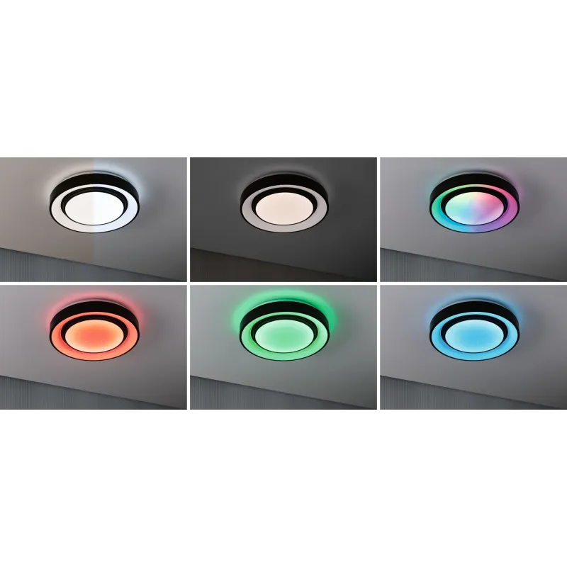 Applique/plafonnier Rainbow Dynamic RGB Tunable White LED 350mm Blanc/Noir 230V Synthétique/Métal