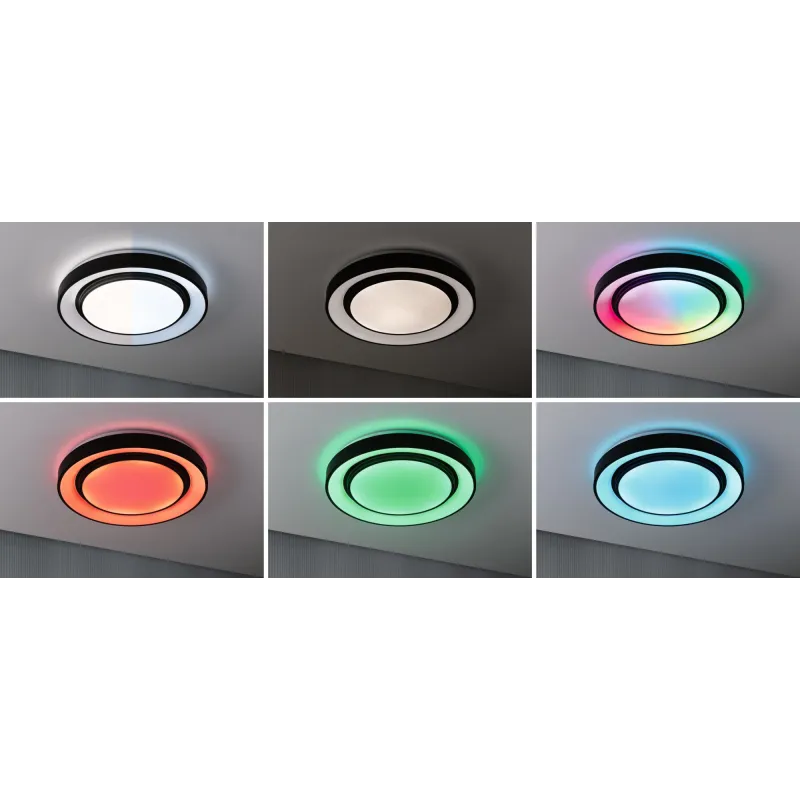 Applique/plafonnier Rainbow Dynamic RGB Tunable White 450mm Blanc/Noir 230V Synthétique/Métal