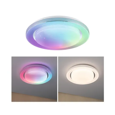 Applique/plafonnier Rainbow Dynamic RGB Tunable White 350mm Blanc/Chrome 230V Synthétique/Métal