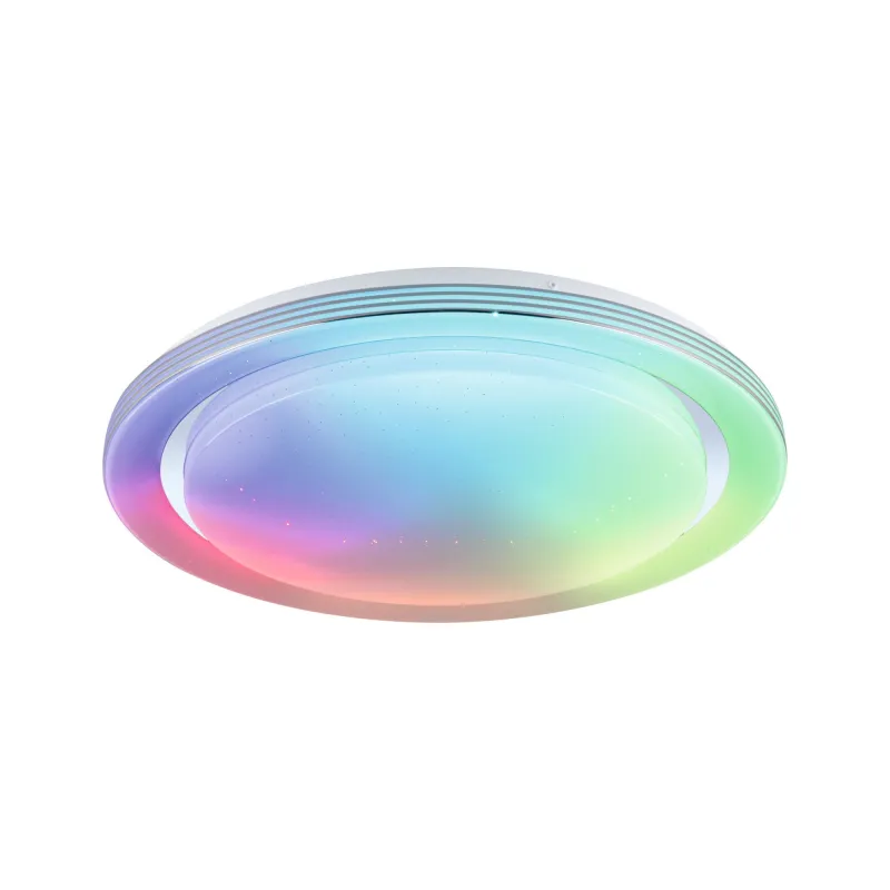 Applique/plafonnier Rainbow Dynamic RGB Tunable White 450mm Blanc/Chrome 230V Synthétique/Métal