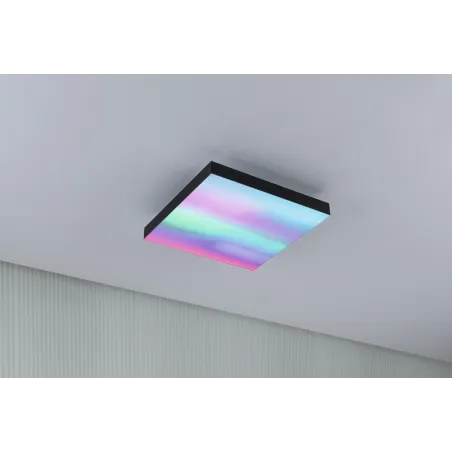 Panneau Velora Rainbow 295x295mm 13,2W dynamic RGBW noir 230V Métal