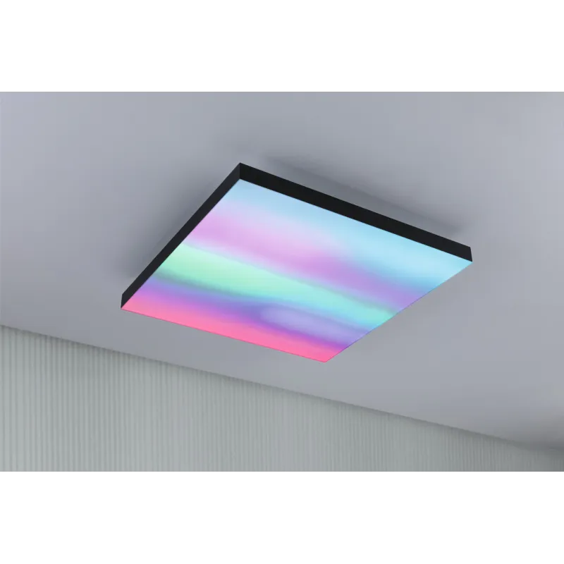 Panneau Velora Rainbow 450x450mm 19W dynamic RGBW noir 230V Métal