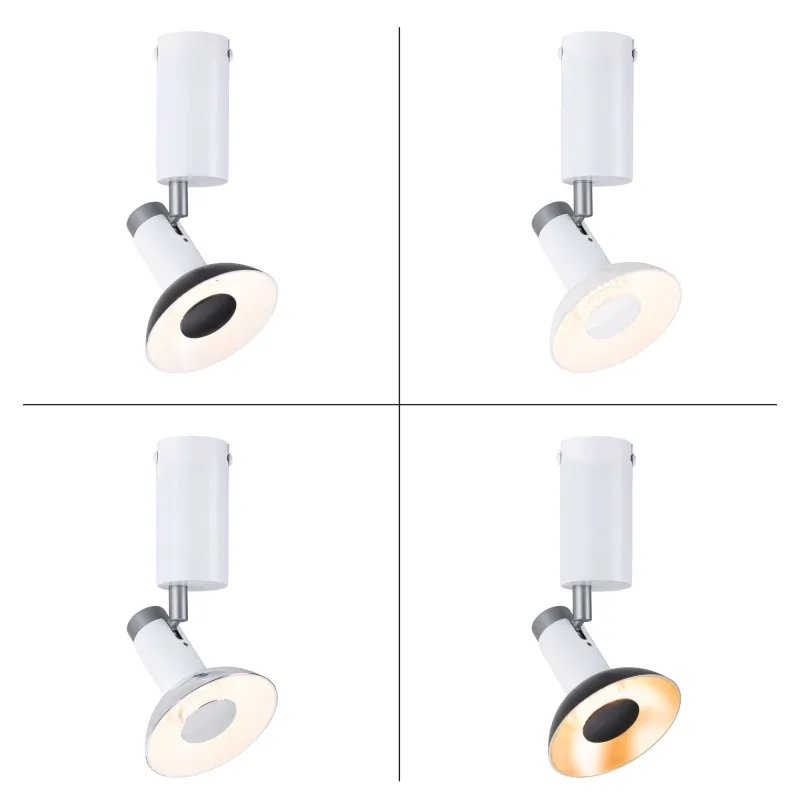 Plafonnier Runa max 1x_W GU10 Blanc/Gris 230V Métal
