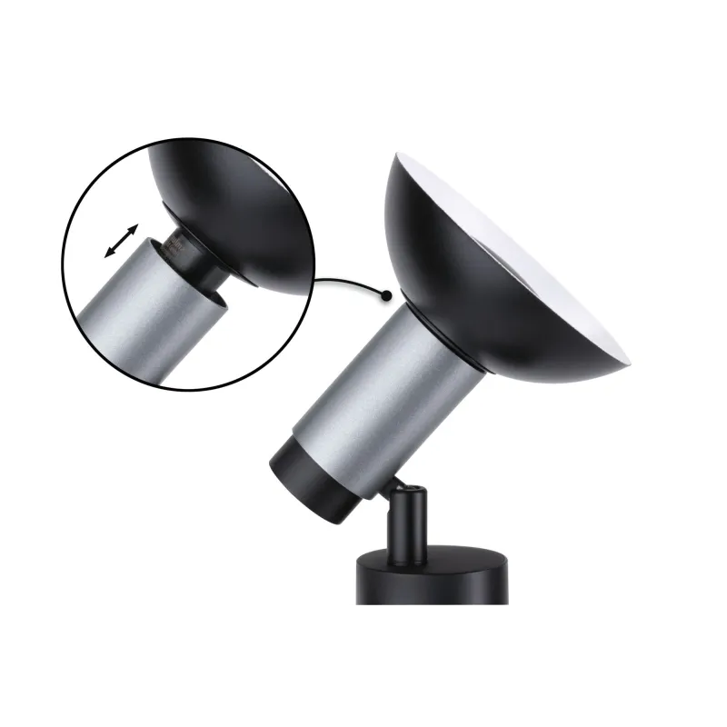Lampe à poser/applique Runa max 1x_W GU10 Noir/Anthracite 230V métal