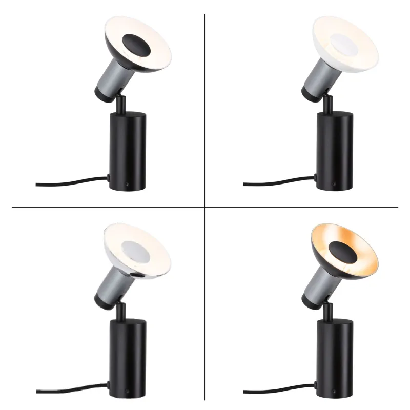 Lampe à poser/applique Runa max 1x_W GU10 Noir/Anthracite 230V métal