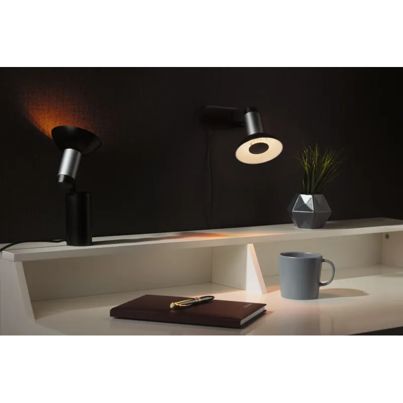 Lampe à poser/applique Runa max 1x_W GU10 Noir/Anthracite 230V métal