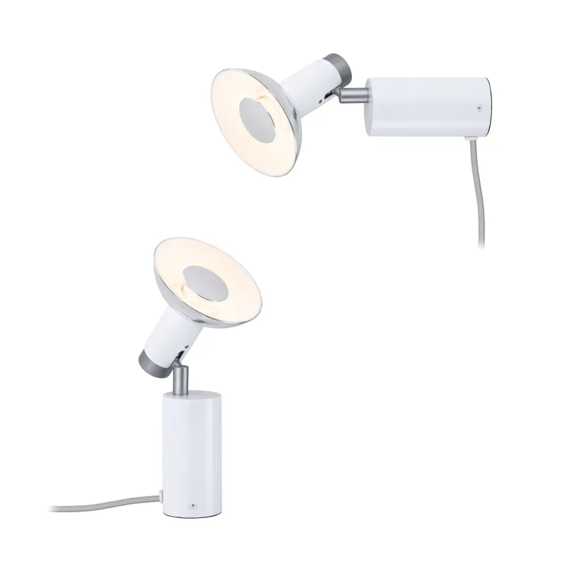 Lampe à poser/applique Runa max 1x_W GU10 Blanc/Gris 230V Métal