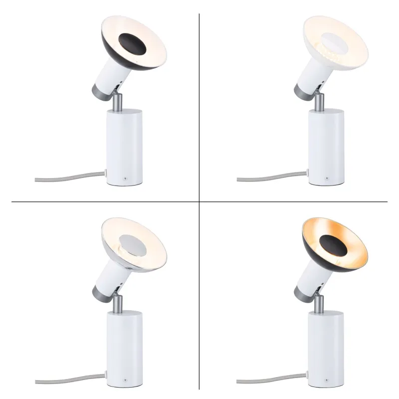 Lampe à poser/applique Runa max 1x_W GU10 Blanc/Gris 230V Métal