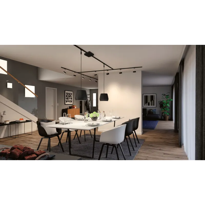Alimentation milieu URail ZigBee 150W LED Noir dépoli 230V plastique