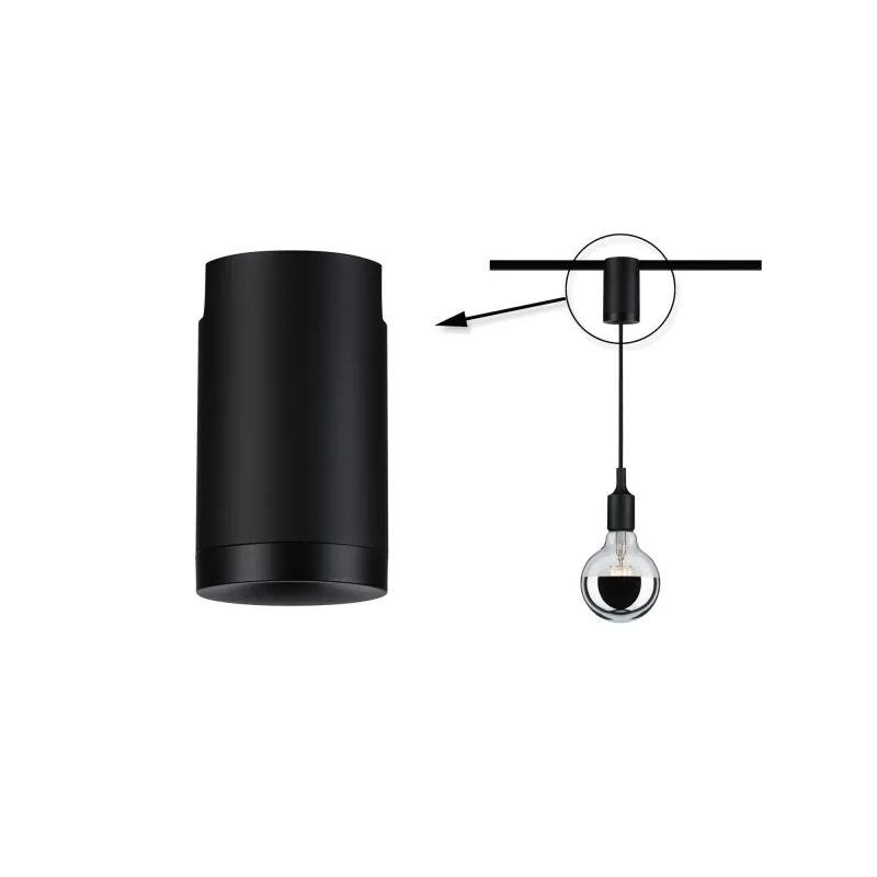 Adaptateur suspension URail Universal Noir dépoli 230 V métal/plastique