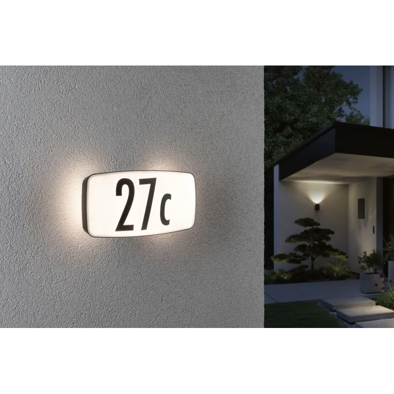 Applique extérieure 230V Sheera Numéro de maison IP44 3000K 8W PIR