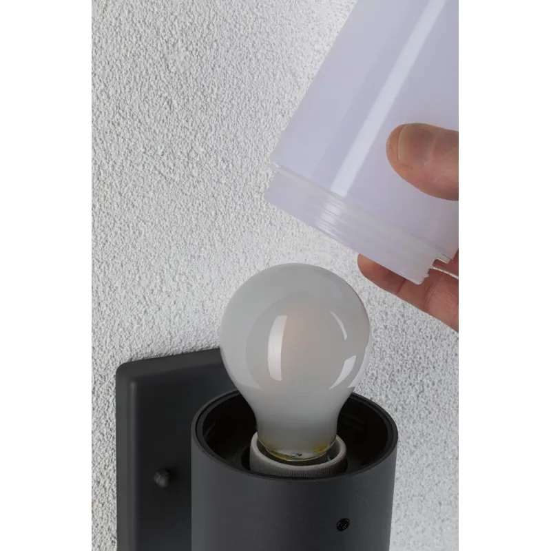 Applique 230V extérieure Tubs PIR IP44 E27 Métal Gris