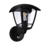 Applique extérieure 230V Classic Curved PIR IP44 E27 Verre transparent/Noir (sans ampoule)