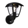 Applique extérieure 230V Classic Curved PIR IP44 E27 Verre transparent/Noir (sans ampoule)