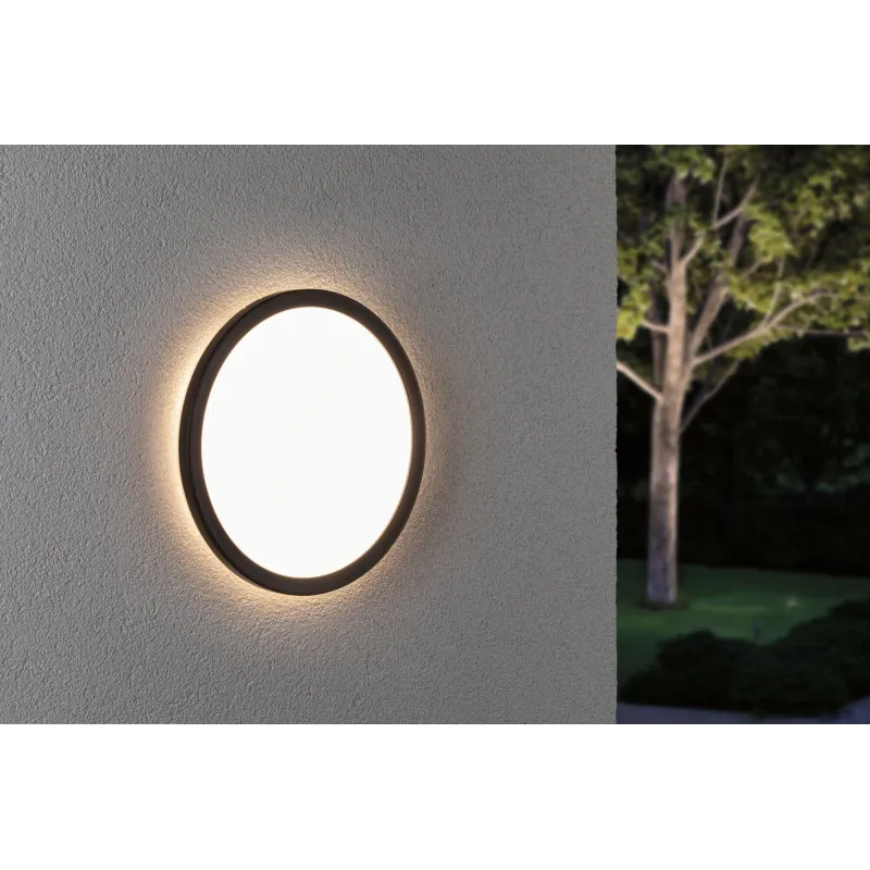 Panneau lamina 230V extérieur rond blanc noir IP44 15W 3000K