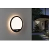 Panneau lamina 230V extérieur rond PIR noir IP44 15W 3000K