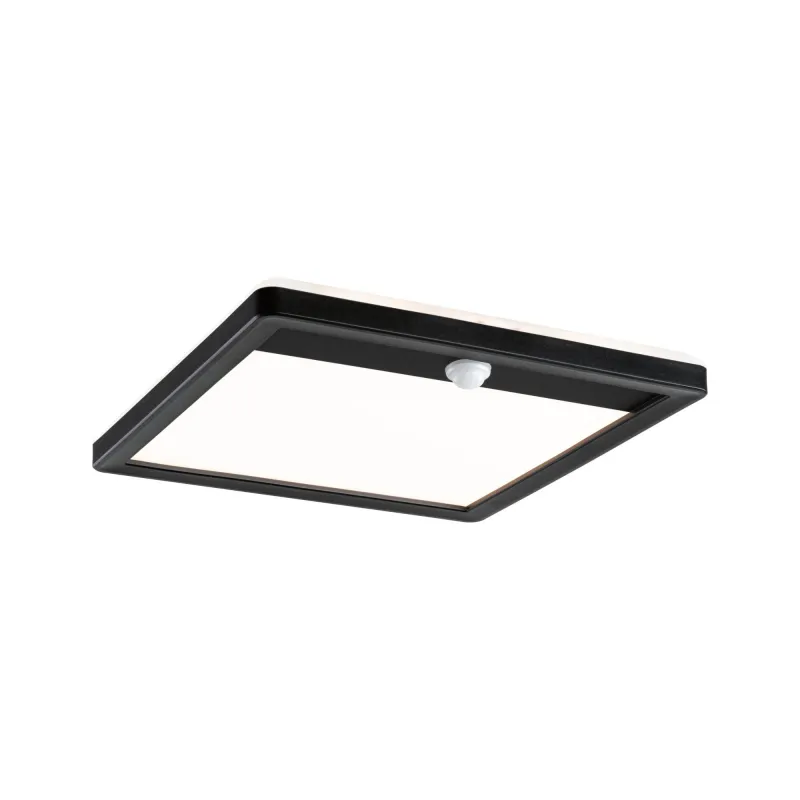 Panneau lamina 230V extérieur carré PIR noir IP44 15W 3000K