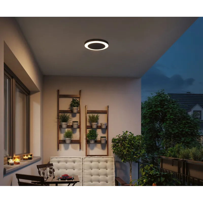 Sensor Circula plafond extérieur 230V IP44 3000K 10W PIR anthracite
