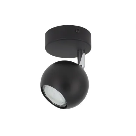 applique éclairage mural ou de plafond spot patere orientable noir et chrome-culot gu10