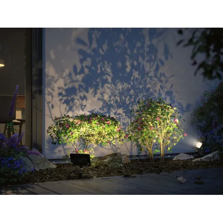 Plug & Shine Projecteur de jardin LED Fluter Spot individuel IP65 3000K 6,8W Noir