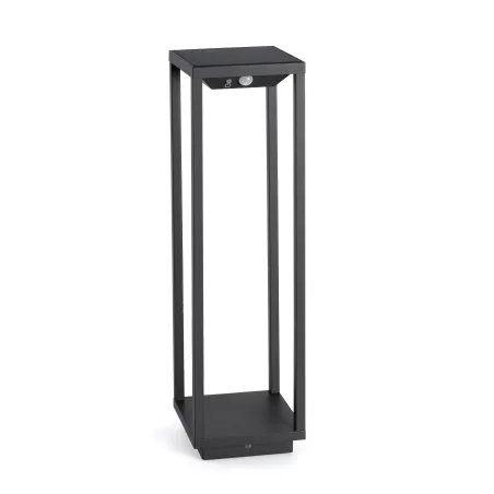 borne led potelet lampadaire solaire a detecteur de mouvement ip54-150lm-3000k-gris anthracite