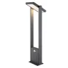 borne led potelet lampadaire solaire a detecteur de mouvement ip54-150lm-3000k-gris anthracite