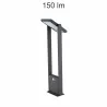 borne led potelet lampadaire solaire a detecteur de mouvement ip54-150lm-3000k-gris anthracite