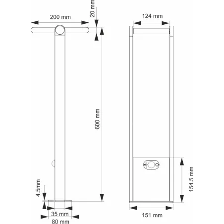 borne led potelet lampadaire solaire a detecteur de mouvement ip54-150lm-3000k-gris anthracite