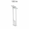 borne led potelet lampadaire solaire a detecteur de mouvement ip54-150lm-3000k-gris anthracite