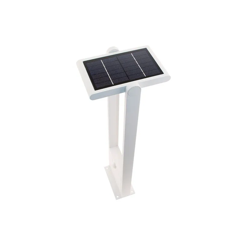 borne led potelet lampadaire solaire a detecteur de mouvement ip54-150lm-3000k-gris anthracite