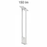 borne led potelet lampadaire solaire a detecteur de mouvement ip54-150lm-3000k-gris anthracite