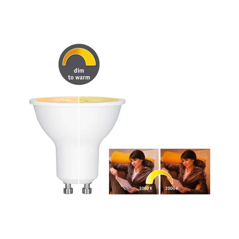 LED GU10 350lm 36° dim to warm