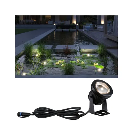 Plug & Shine Spot LED Luminaire de bassin Spot individuel IP68 3000K 5W Noir