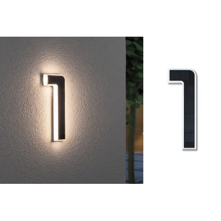Numéro de maison lumineux LED Numéro 1 solaire