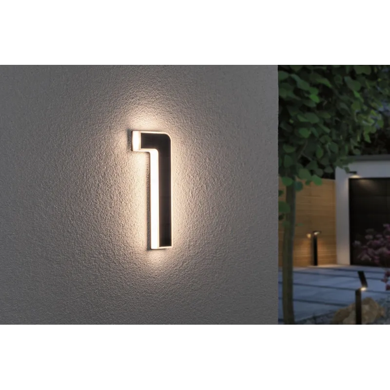 Numéro de maison lumineux LED Numéro 1 solaire