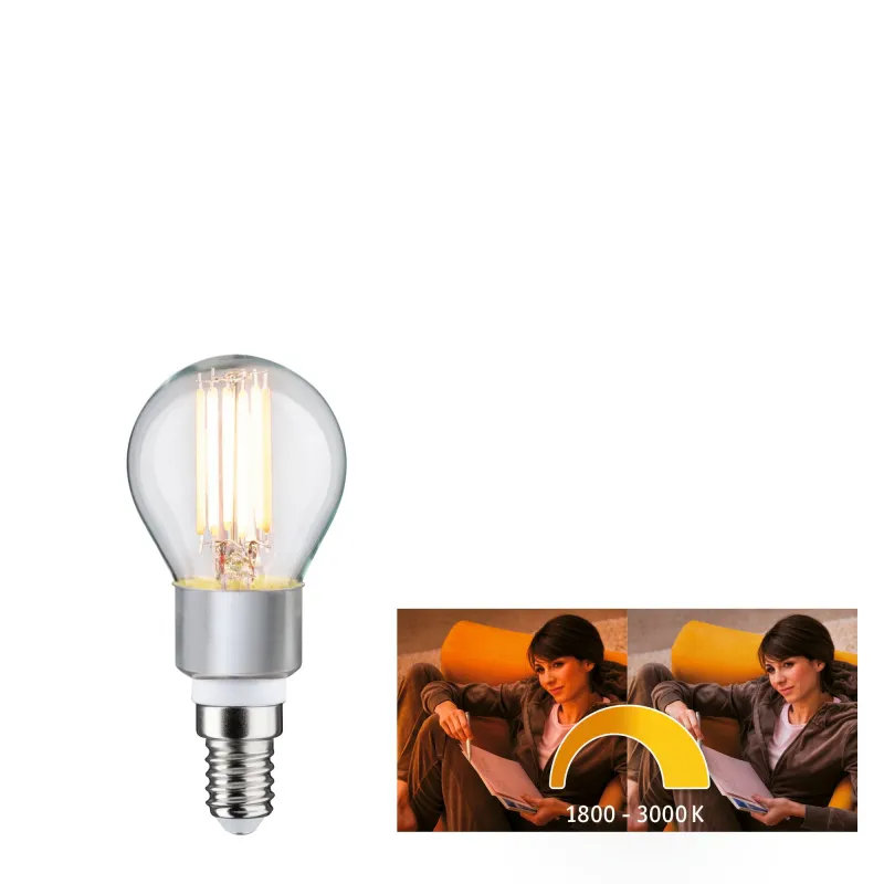 LED Fil sphérique 470lm E14 5W dim