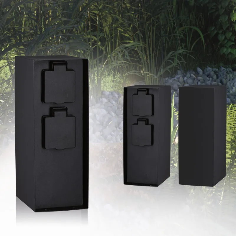 Colonne prises Outdoor Rio IP44 carré x2 Anthracite