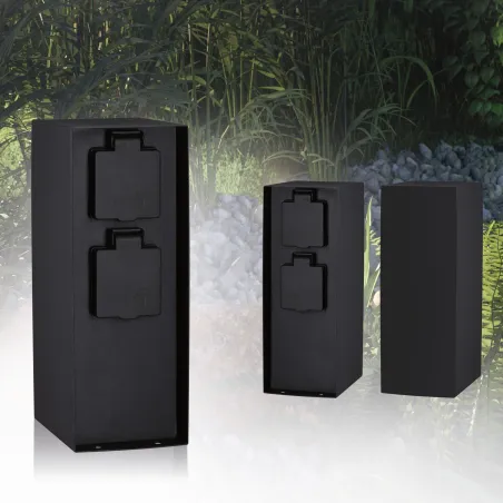 Colonne prises Outdoor Rio IP44 carré x2 Anthracite