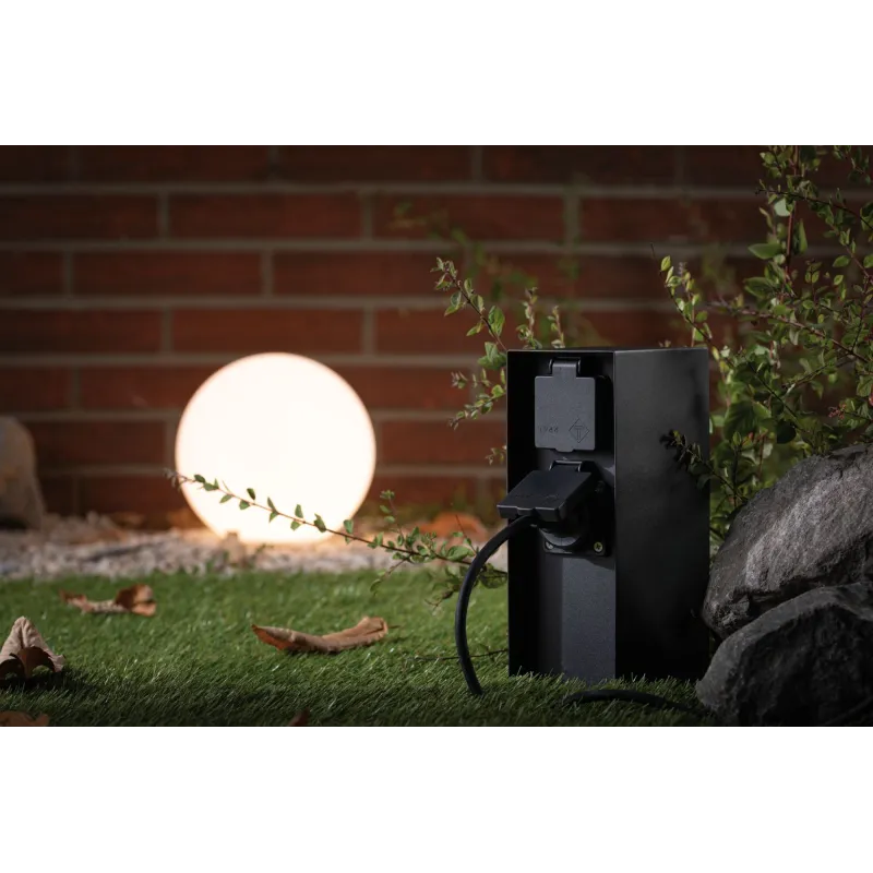 Colonne prises Outdoor Rio IP44 carré x2 Anthracite