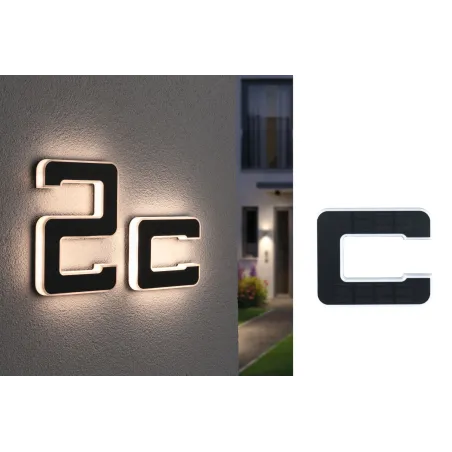 Numéro de maison extérieur solaire c Batterie 3000K IP44 remplaçable